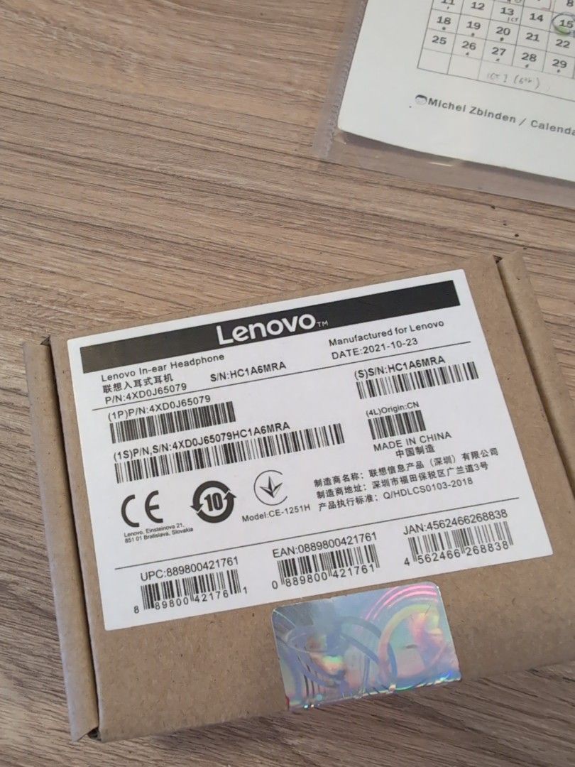 Lenovo In Ear Headphone 4XD0J65079 Audio Earphones on Carousell