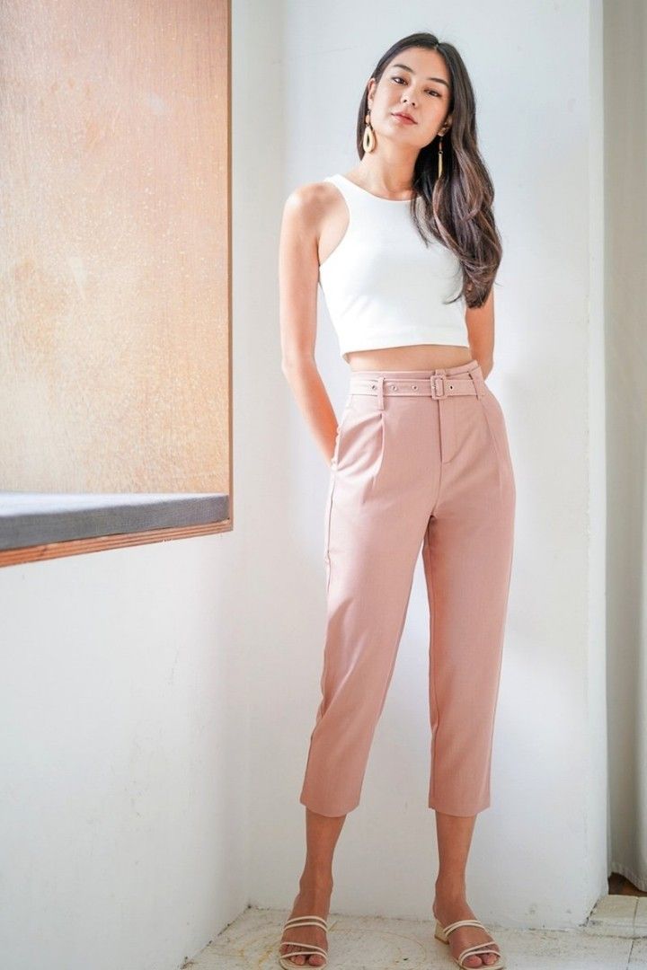 Pants Outfit Baby Pink Paper Bag Trousers Lovet Hadie Pants In