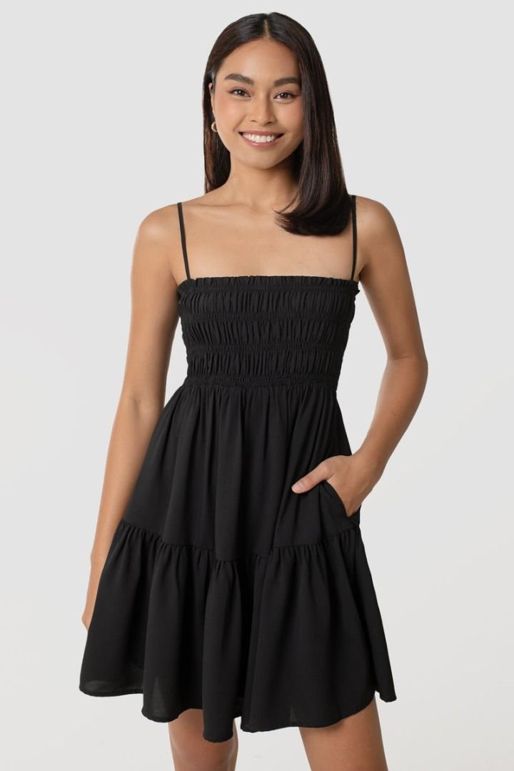 lovet maryanne cami smocked babydoll dress Women s Fashion