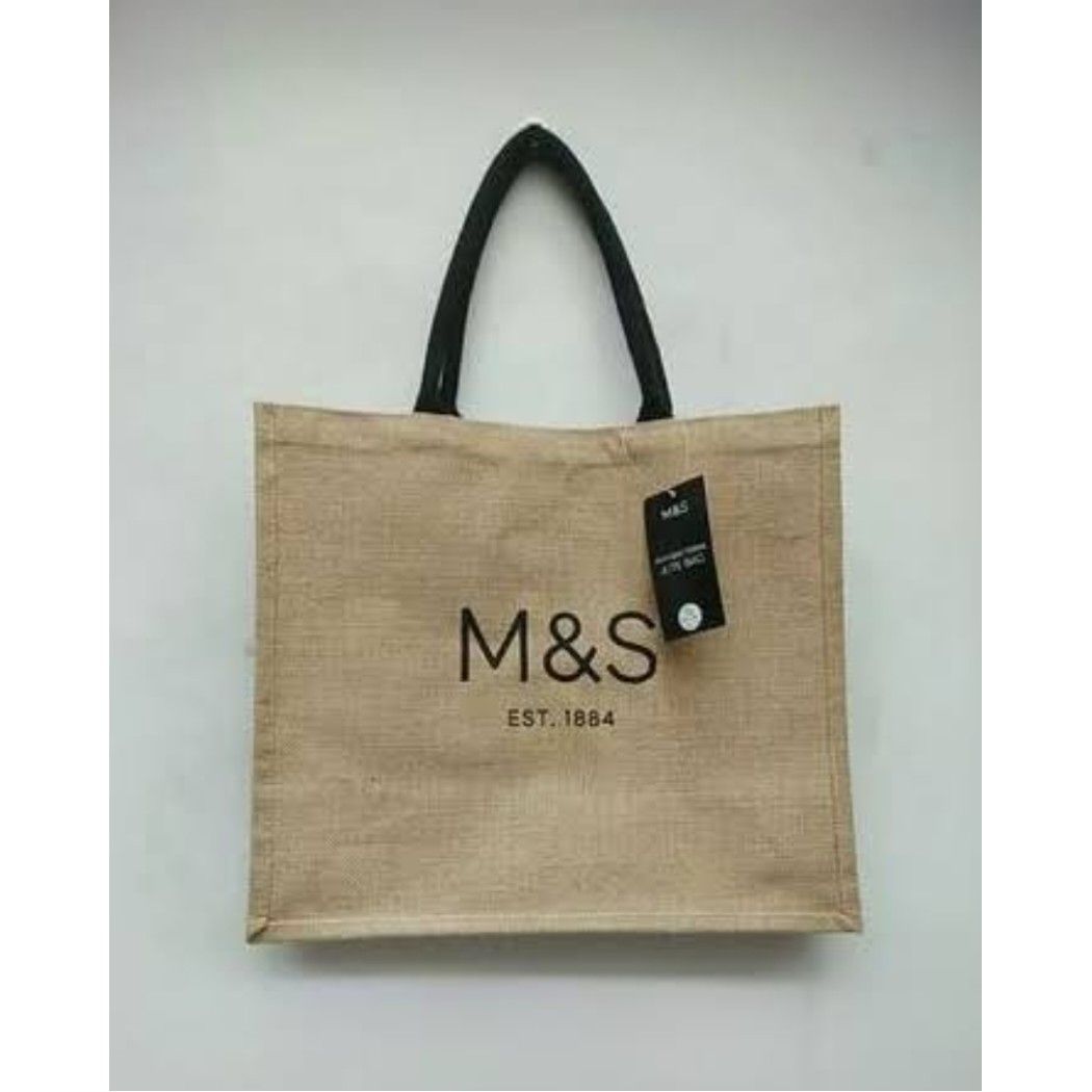 Marks and Spencer jute anti bacterial bag Fesyen Wanita Tas Dompet di Carousell