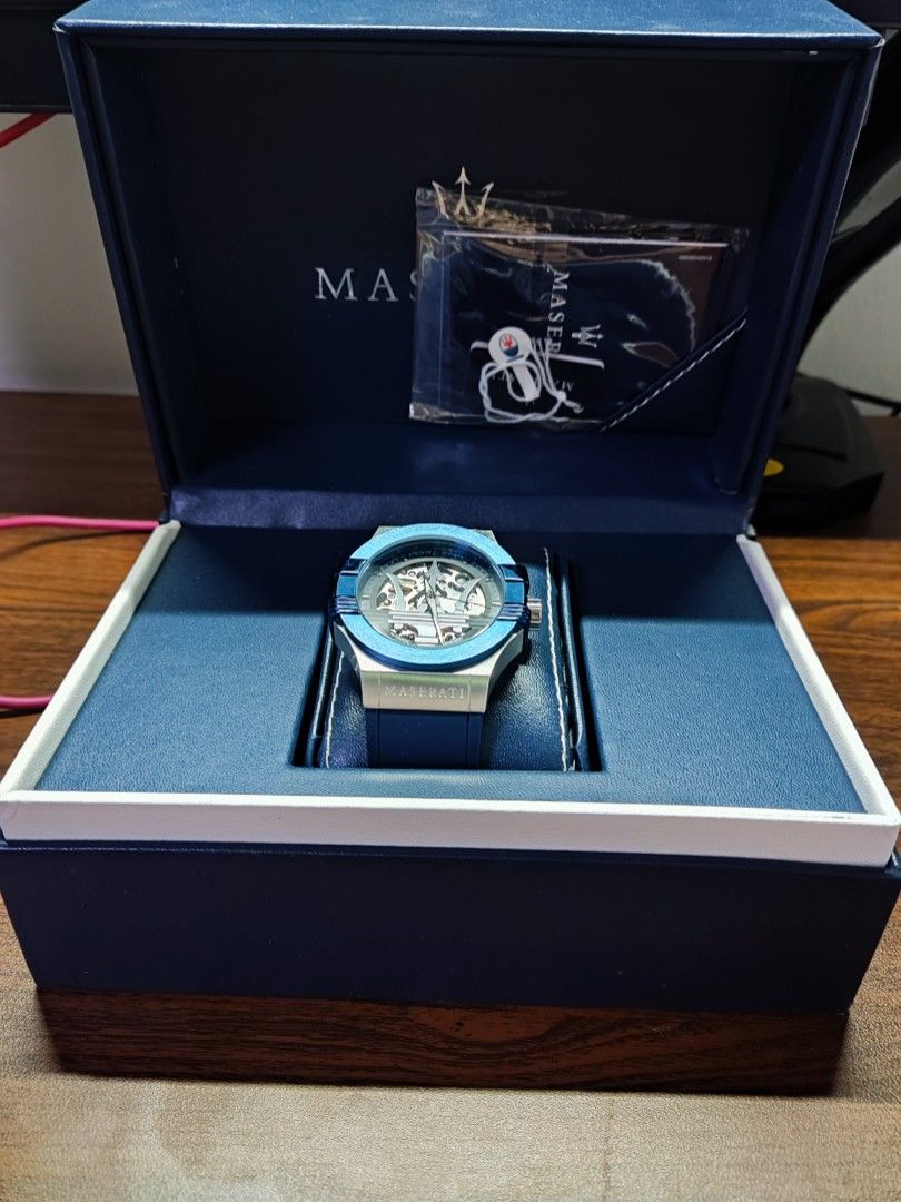 Maserati Potenza Blue Rubber Strap Watch