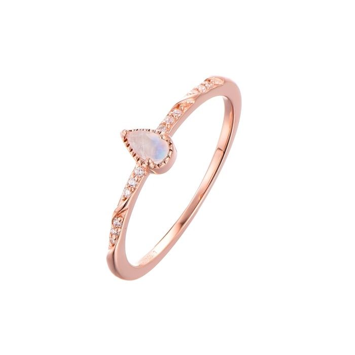 Memory Trail Moonstone Ring Non tarnish Genuine S925 Silver 18K