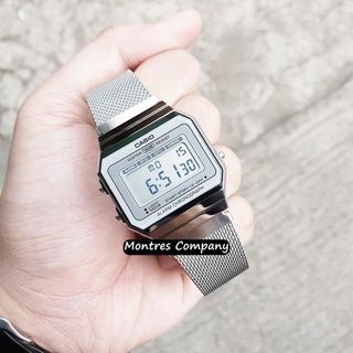 Montres Company 香港註冊公司(32年老店) 卡西歐 CASIO 不鏽鋼 不鏽鋼織帶 200米防水 A700 A700WM A700WM-7 A700WM-7A 銀色 五款色有現貨64204302699651110