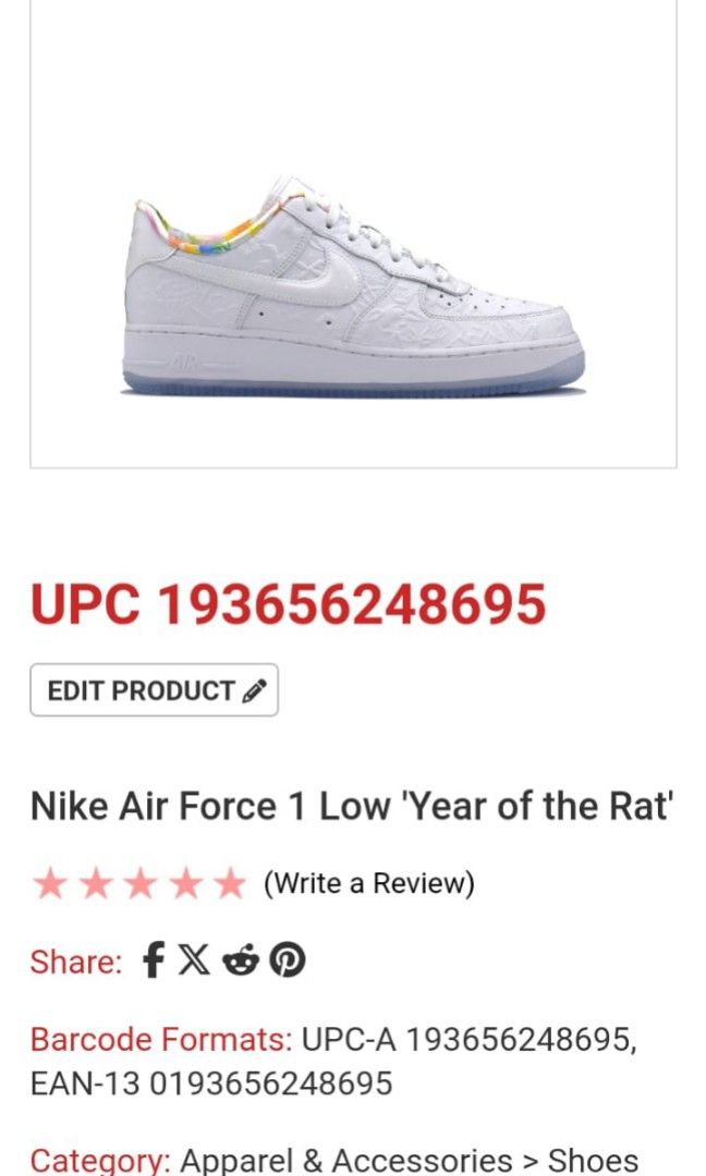Air force 1 year of the rat online release date