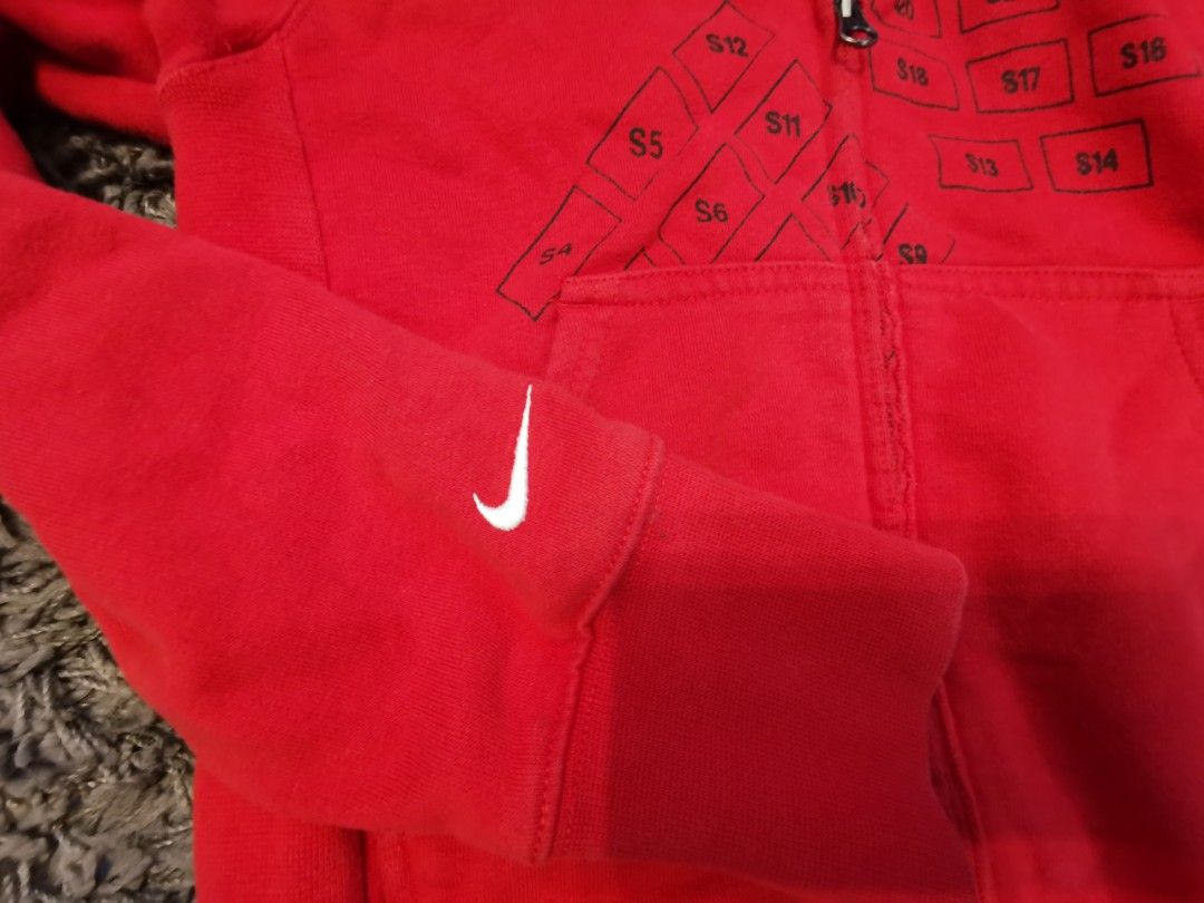 Red nike online zip up