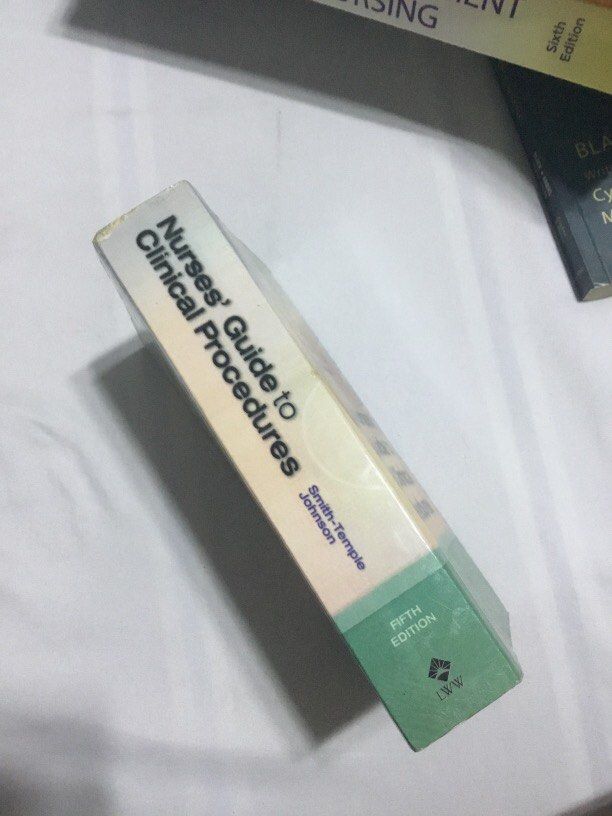 Nurses’ Guide to Clinical Procedures (Category: Textbooks) located in Masantol. Submitted by phoebern (Listing ID 1276861622, Image 2). Description: Nurses’ Guide to Clinical Procedures 5th Edition Smith-Temple Johnson Rfs: RN na po. Free: Personal Notes and Printed Lectures. Rooting for you Future RN!.