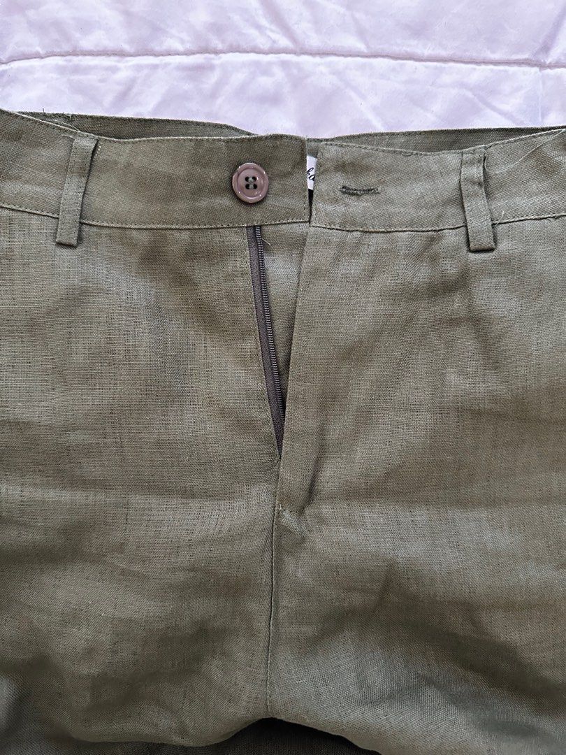 Olive green linen pants set, Women's Fashion, Dresses & Sets, Sets or ...