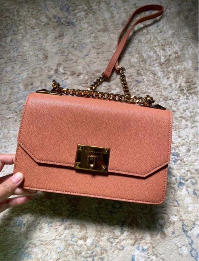 Charles & keith metal best sale push lock crossbody bag