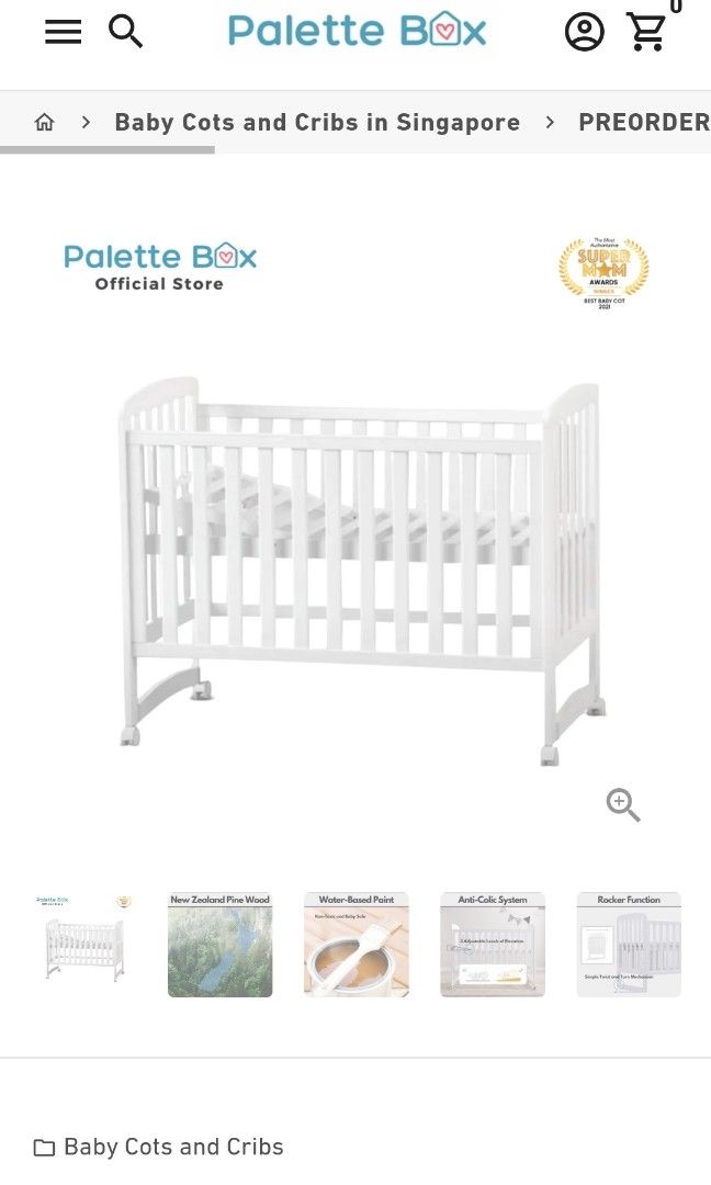 Palette Box Sweet Dreams Avant Garde 10in1 Convertible Baby Cot with