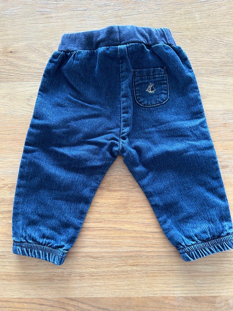 Petit Bateau Navy jeans cute baby girl pants 6mo