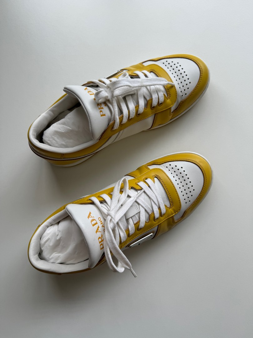 Gold top prada sneakers