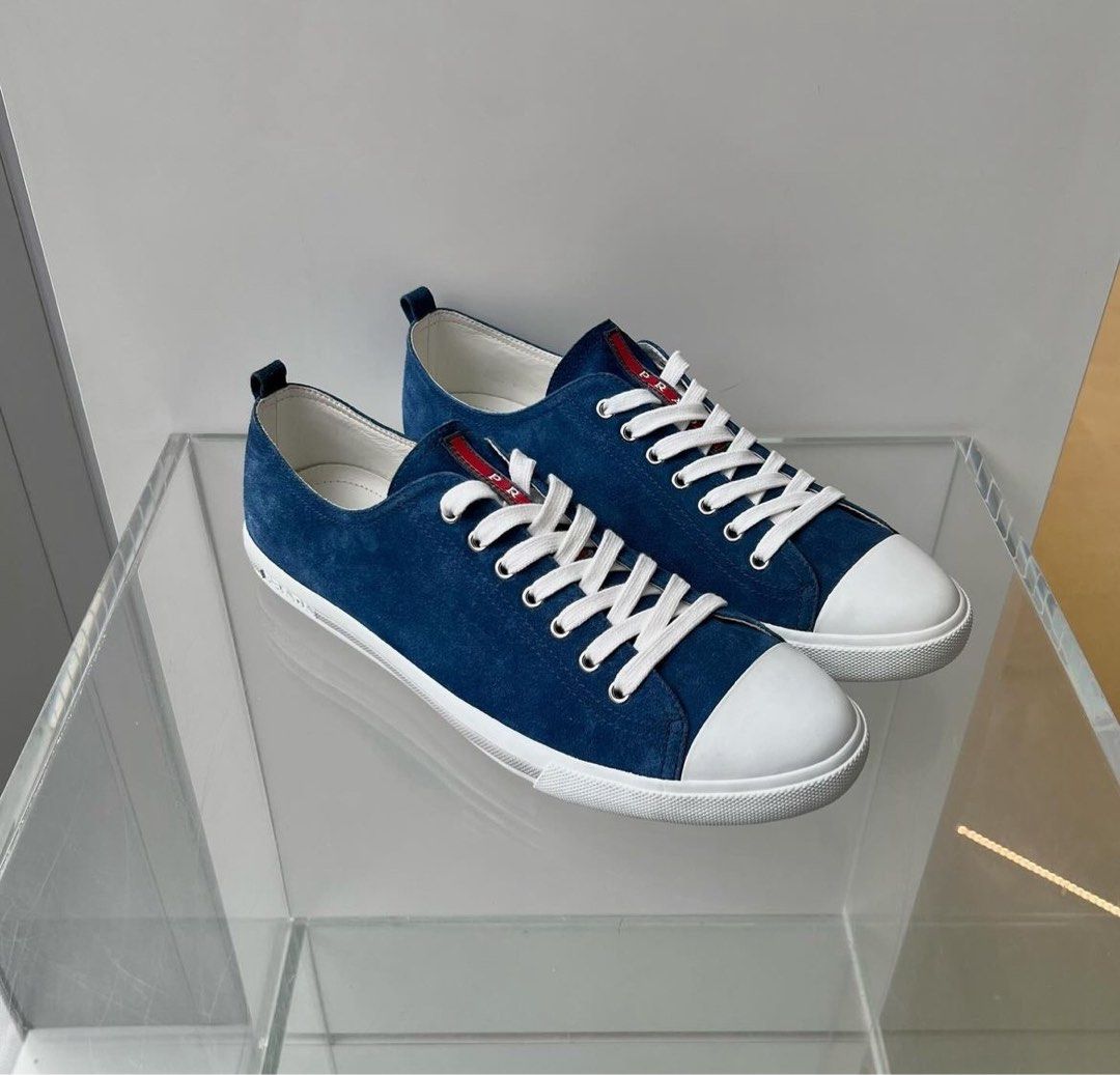 Mens blue clearance prada sneakers