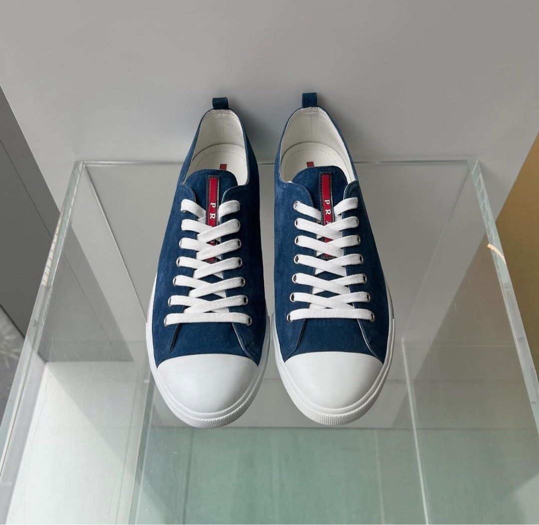 White prada mens sneakers cheap