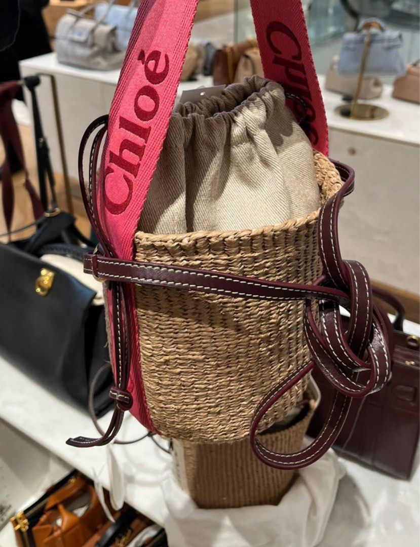 Pre order Instock Chloe basket leather trimmed bag Women s