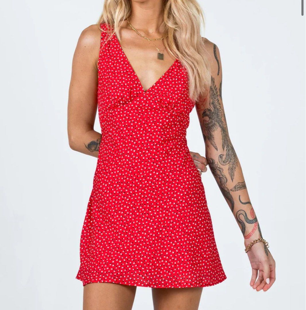 Red mini summer sales dress