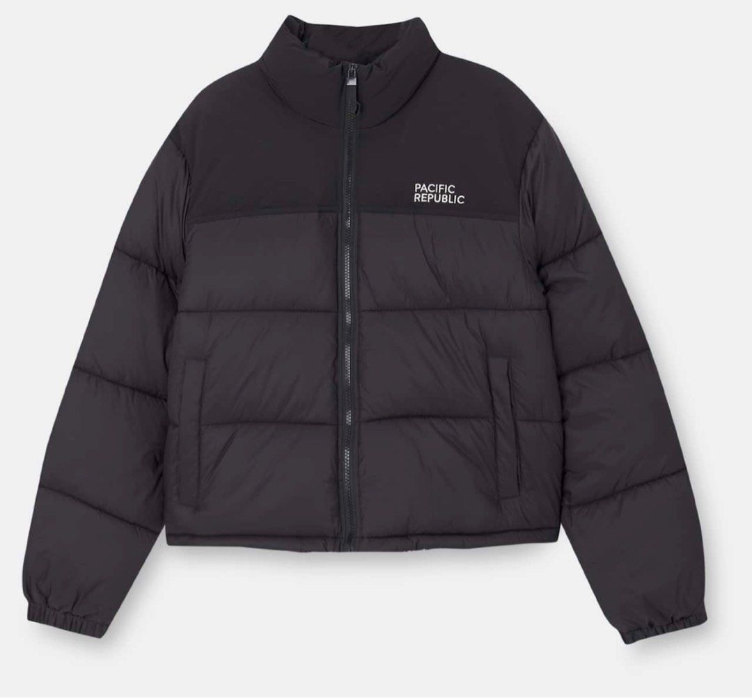 Puffer Jacket Pull And Bear Abrigo Negro Puffer Coat Abrigos
