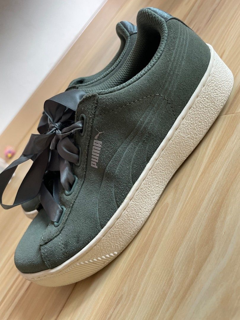Puma vikky platform ribbon green cheap