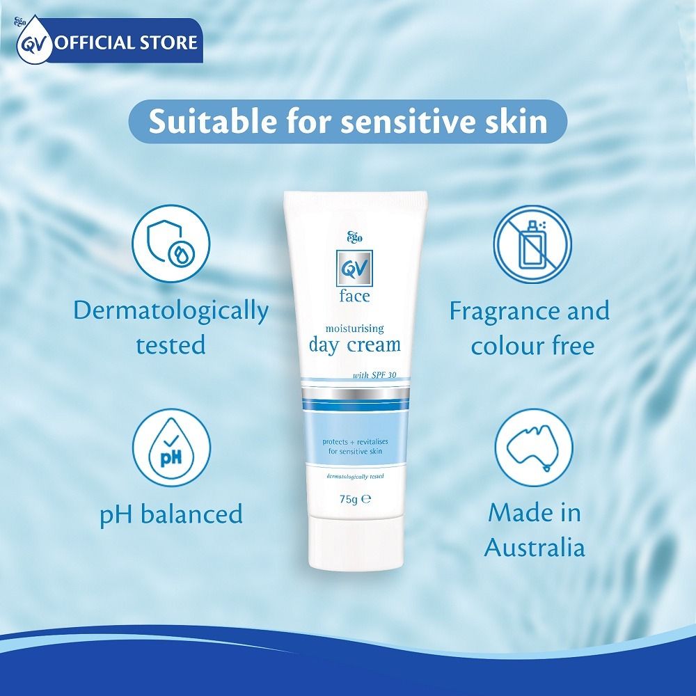 QV Face Moisturising Day Cream 75g SPF 30 Protects and Revitalise