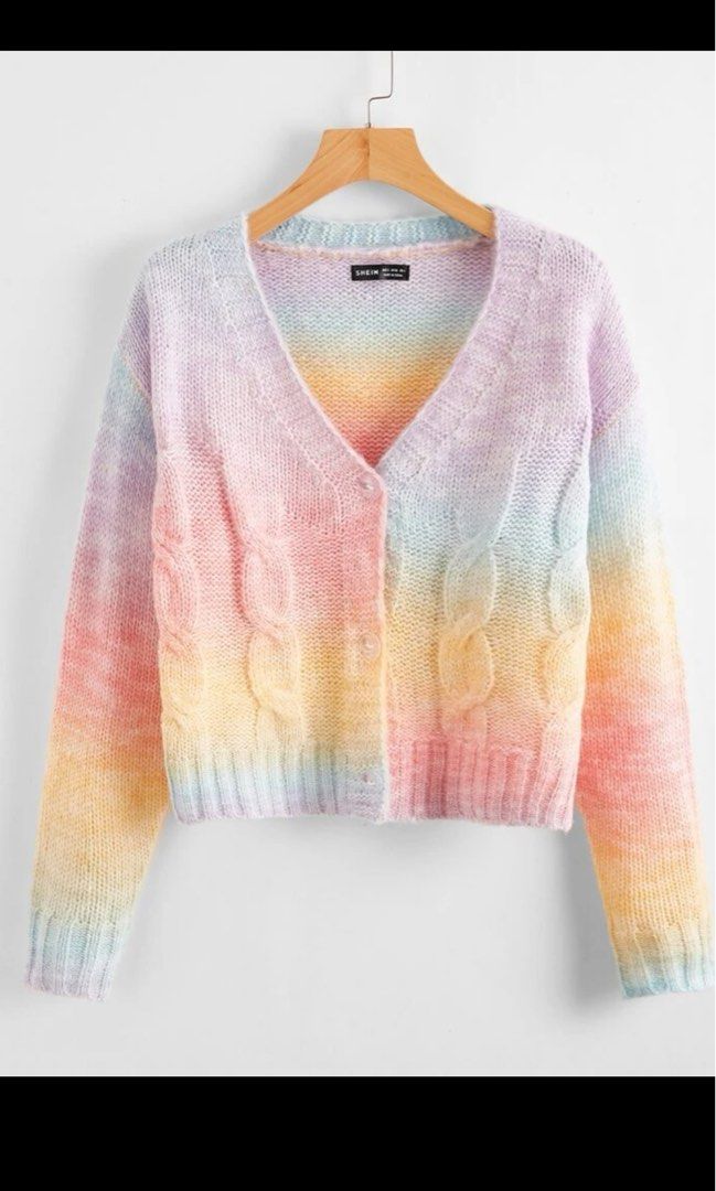 Rainbow cardigan Women s Fashion Tops Longsleeves on Carousell