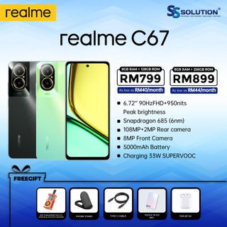 Mobile2Go. Realme C55 [6GB RAM + 6GB RAM & 128GB ROM  8GB RAM + 8GB RAM &  256GB ROM] - Original Realme Malaysia