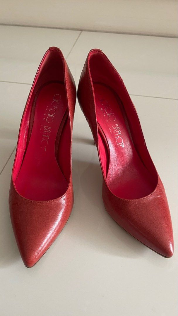 Red best sale metallic heels