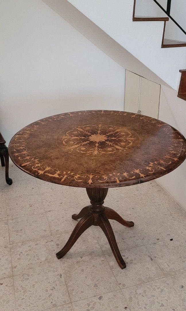 Round Table (Category: Tables & Sets) located in Singapore. Submitted by ceriwheeler (Listing ID 1276896608, Image 1). Description: Beautiful entrance hall table with inlay..