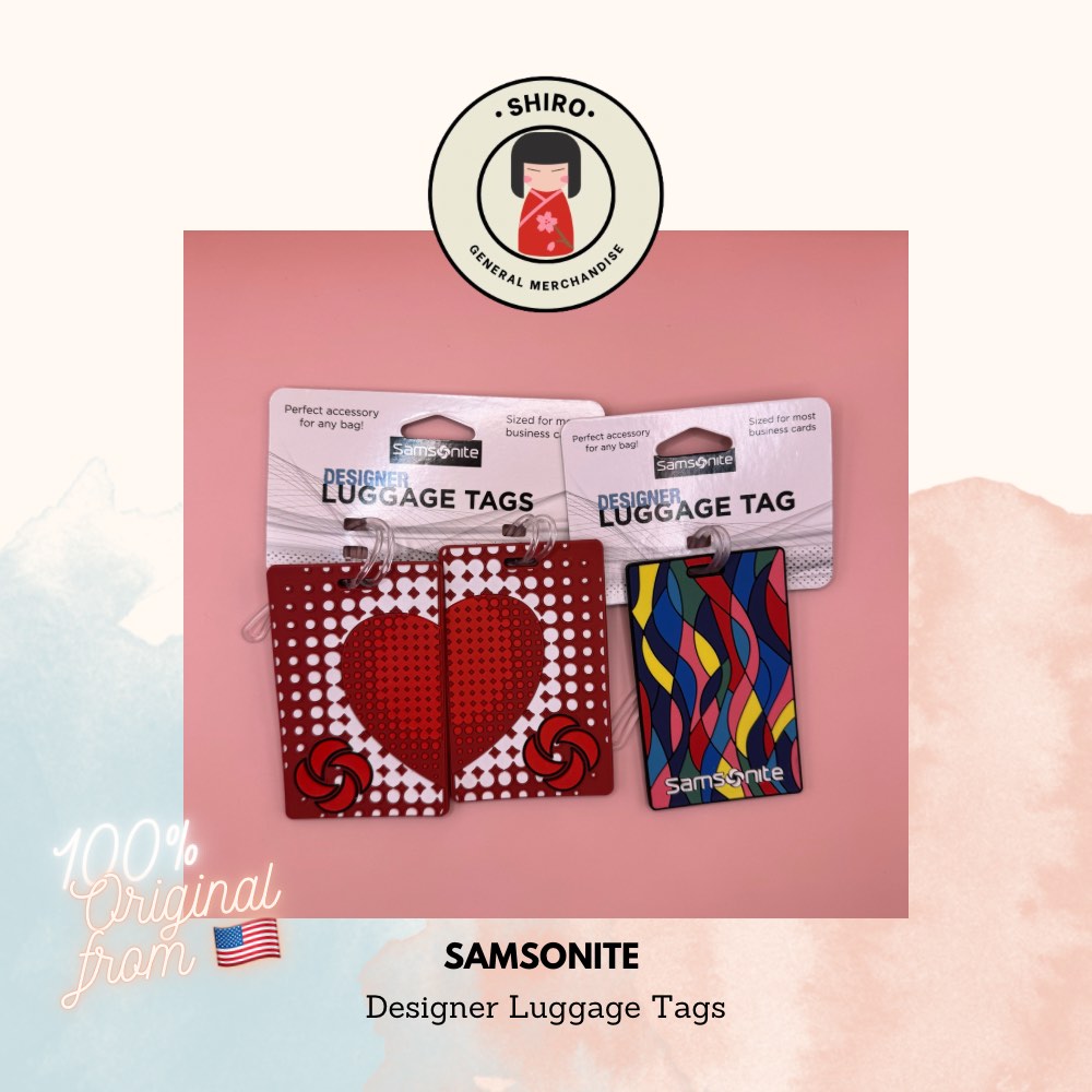 Designer store luggage tags