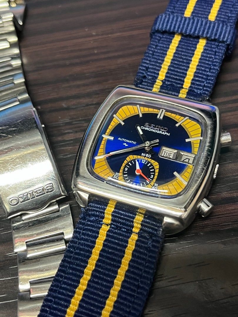 Seiko 7018 5000 Monaco Flyback Racing Vintage Chronograph Men s
