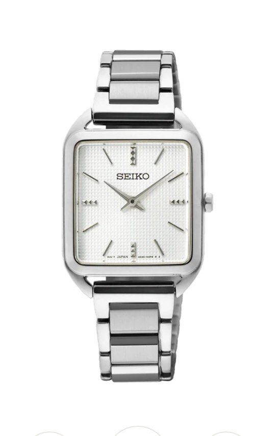 Seiko Classic Stainless Steel White Dial Quartz SWR073 SWR073P1 SWR073P Ladies Watch