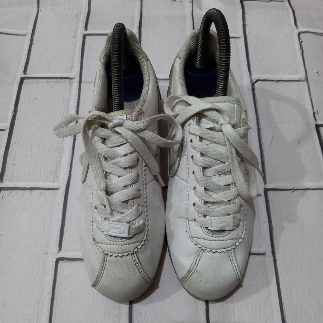 Sepatu NIKE CLASSIC CORTEZ FLYLEATHER WHITE LIGHT SILVER SZ 36 5