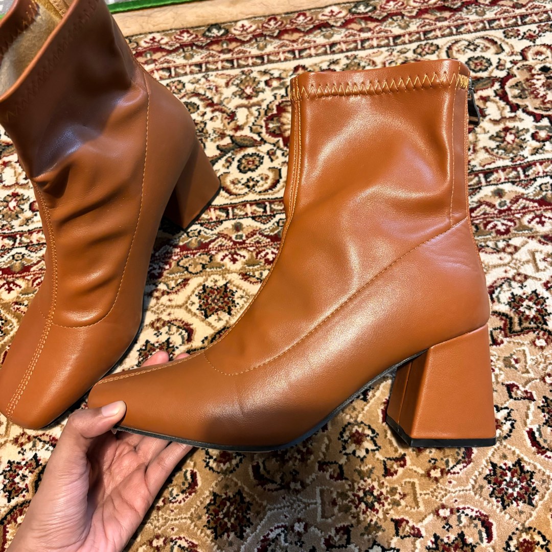 Shein Faux Leather Boots Women s Fashion Footwear Boots on