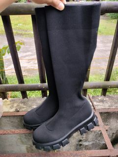 Platform Sock High Knee Boots