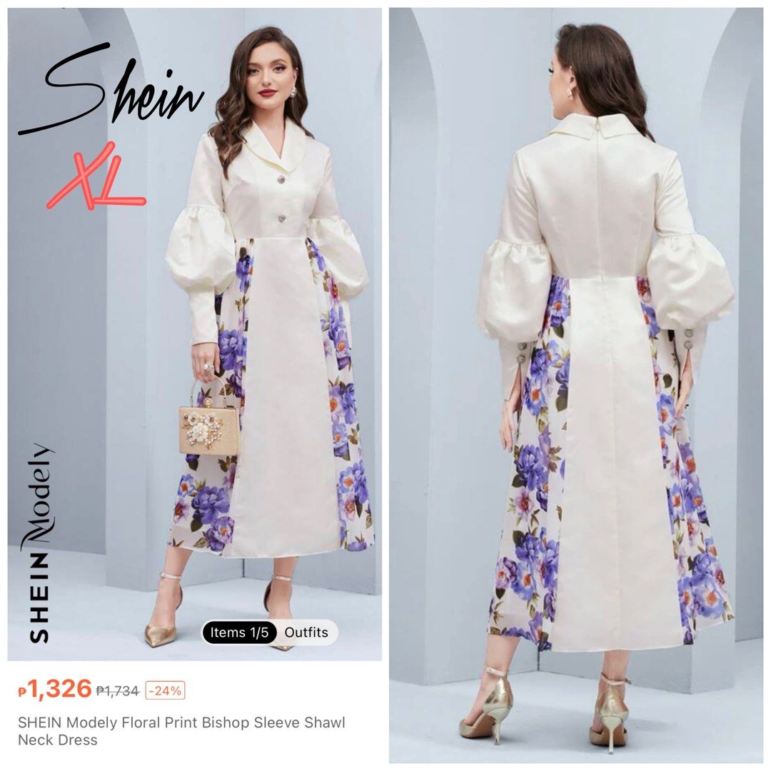 Shein Floral Dress (Plus size), Women's Fashion, Dresses & Sets, Dresses on  Carousell