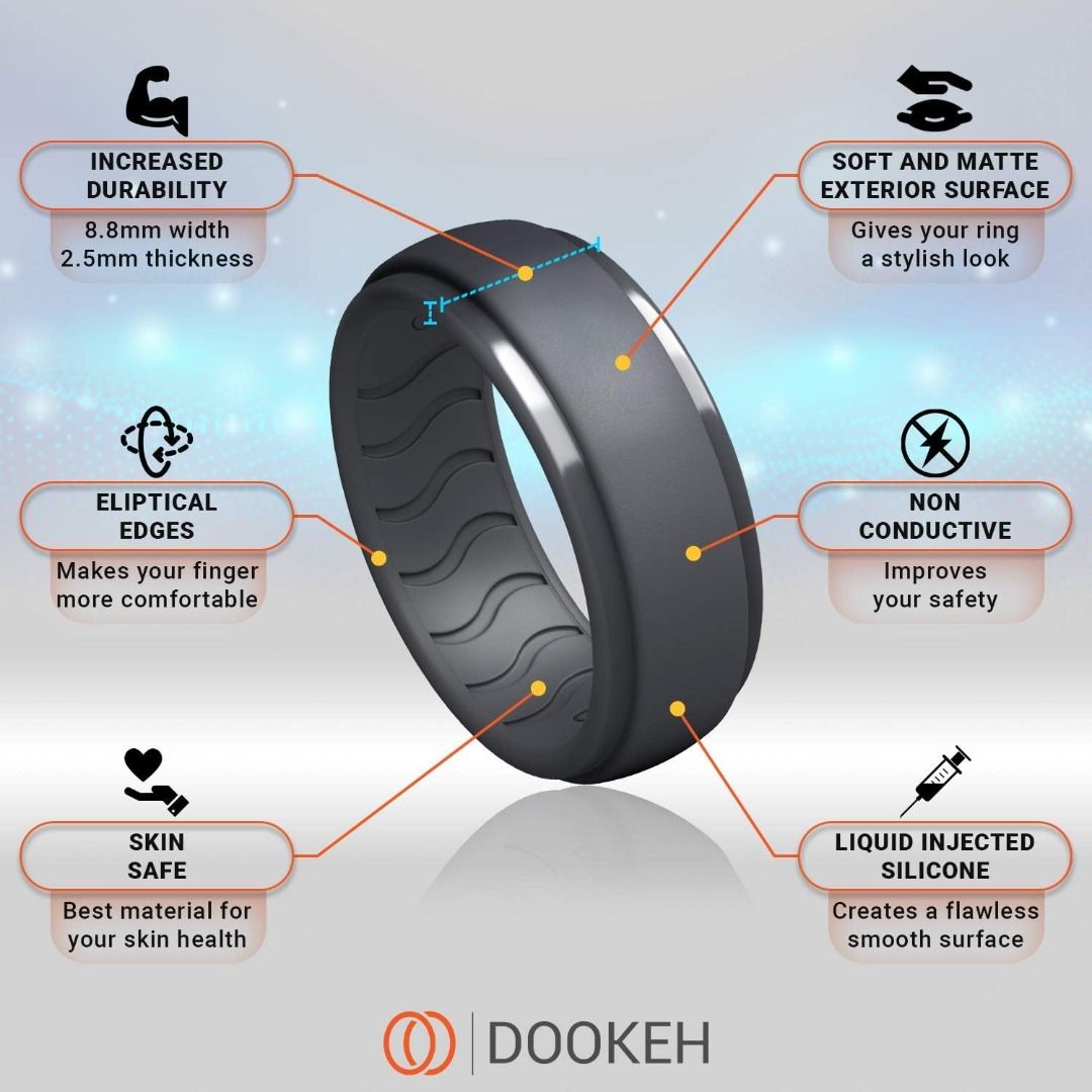 Silicone Ring Men Mens Silicone Wedding Band Rubber Wedding