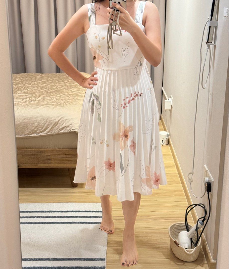 Bloom chiffon pleat skater online