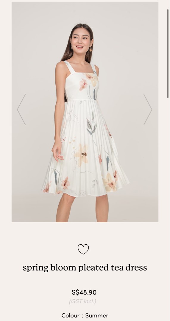 Spring Bloom Pleated Tea Dress Women s Fashion Dresses Sets