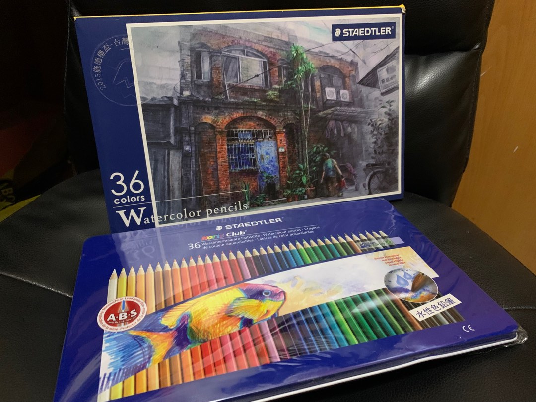 Staedtler 施德樓水性色鉛筆水彩木顏色36色, 興趣及遊戲, 手作＆自家