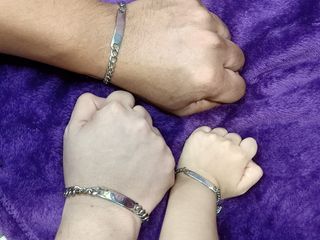 STAINLESS SILVER FAMILY BRACELET FOR DADDY / MOMMY AND BABY (3 pcs)