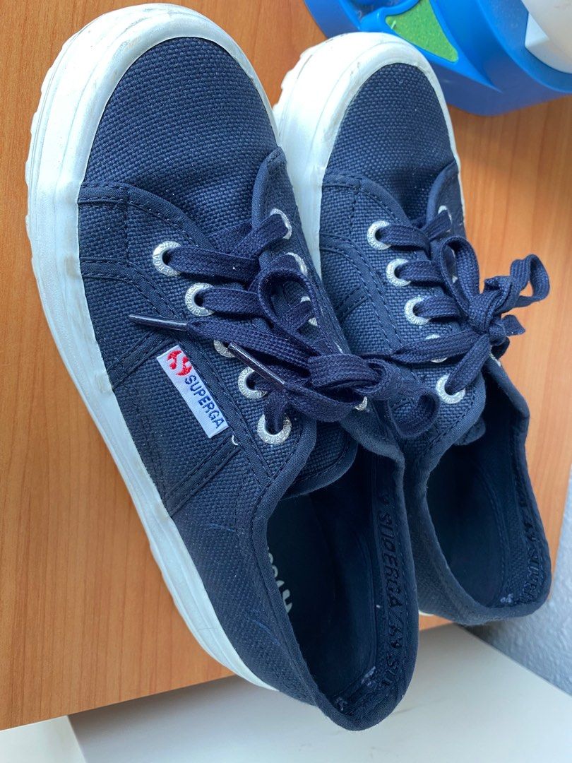 Superga blue platform top