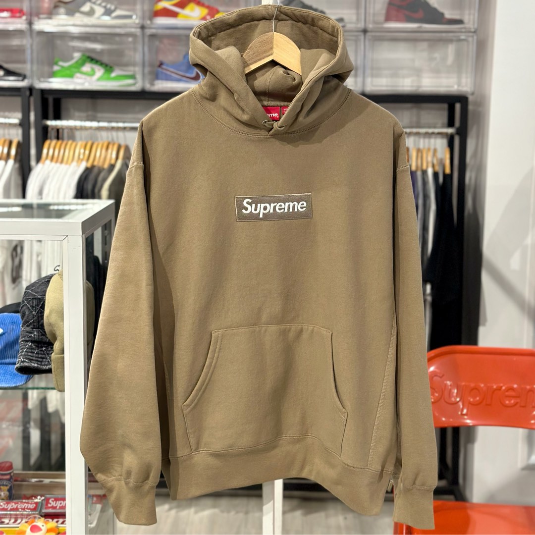 Supreme box logo hoodie brown discount