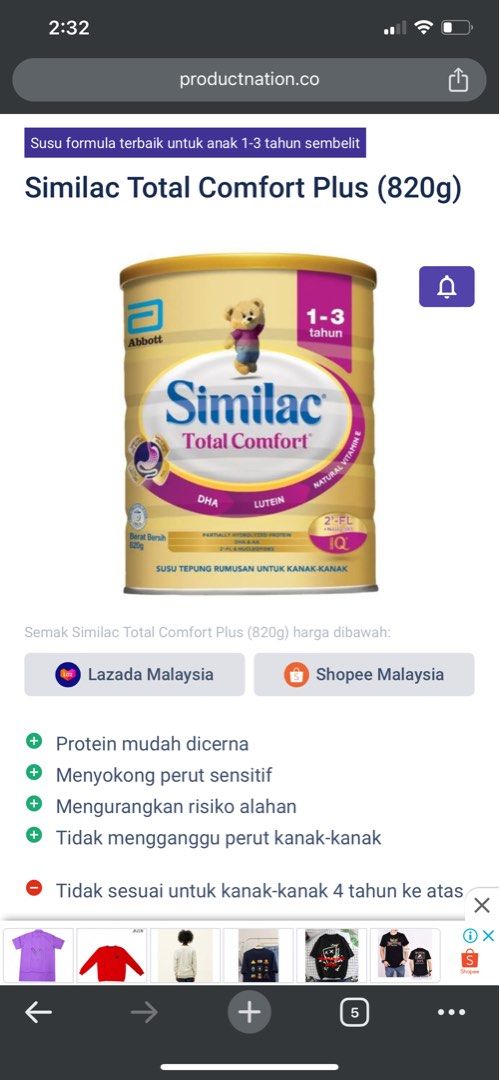 Susu similac cheap total comfort