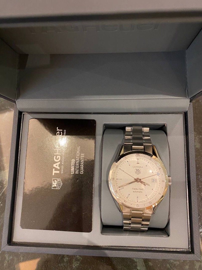 NEW YEAR SALE TAG HEUER TWIN TIME CARRERA REF WV2116 WHITE DIAL