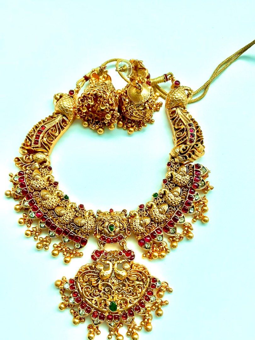 Gold necklace temple discount jewellery
