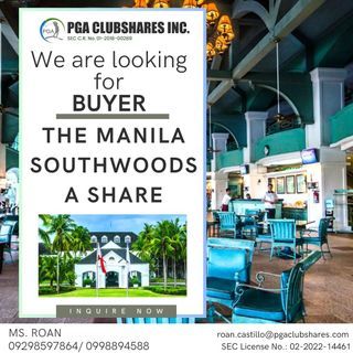 THE MANILA SOUTHWOODS GOLF AND COUNTRY CLUB A SHARE- JAN 2024