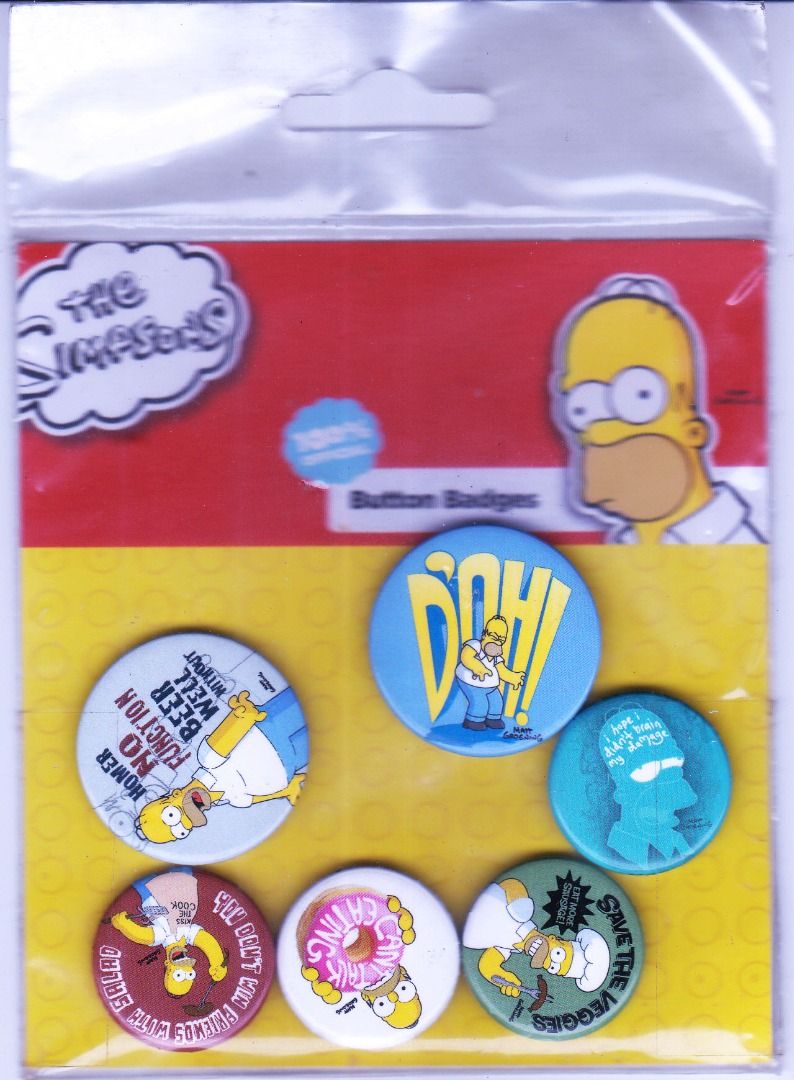 THE SIMPSONS ~ BUTTON BADGES, Hobbies & Toys, Stationary & Craft, Other ...