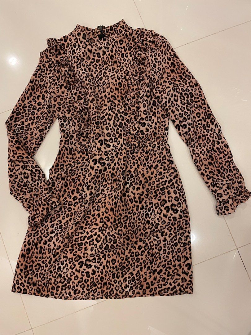 Topshop leopard discount print maxi dress