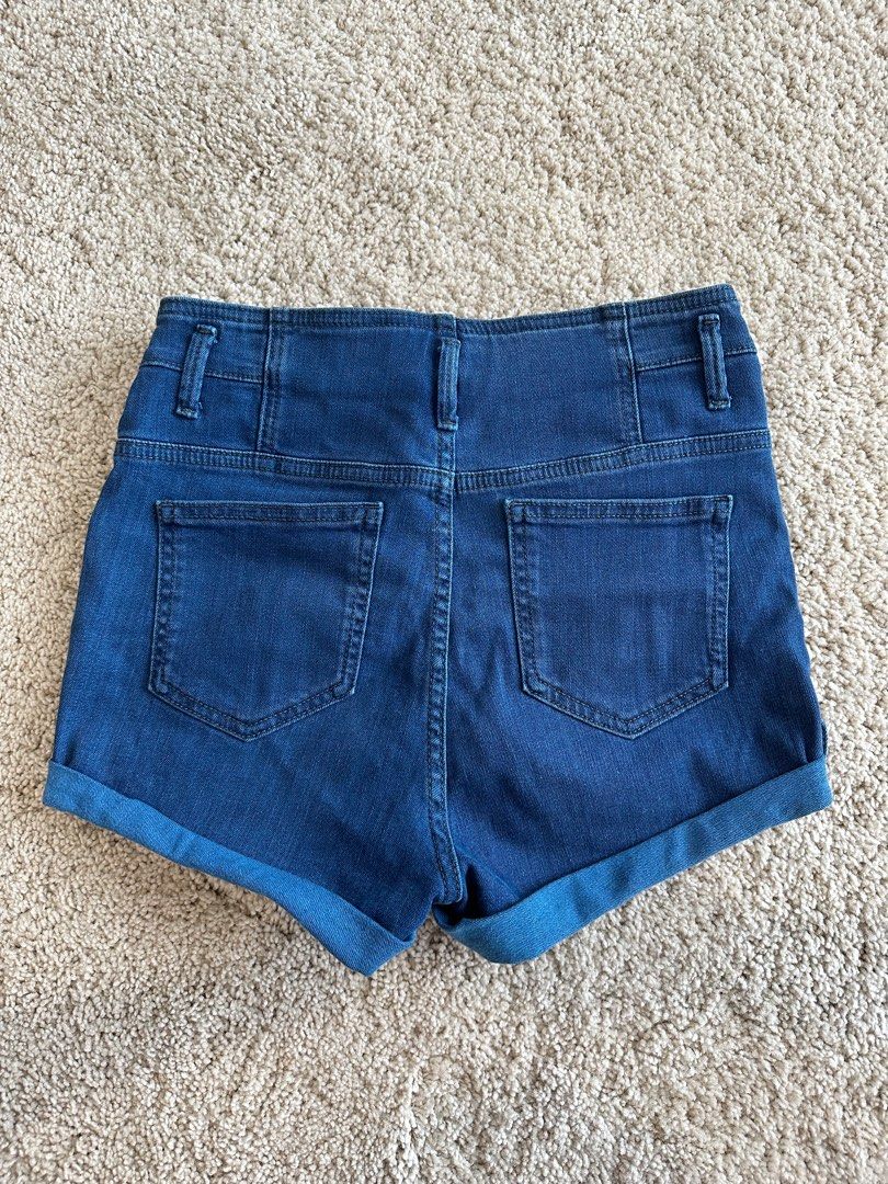 Topshop Denim High Waist Shorts Women s Fashion Bottoms Shorts