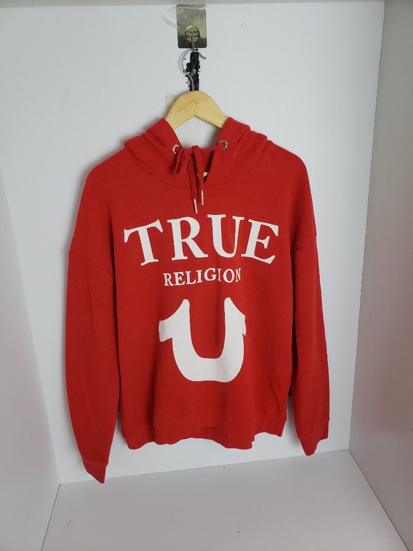 True religion red discount and white hoodie