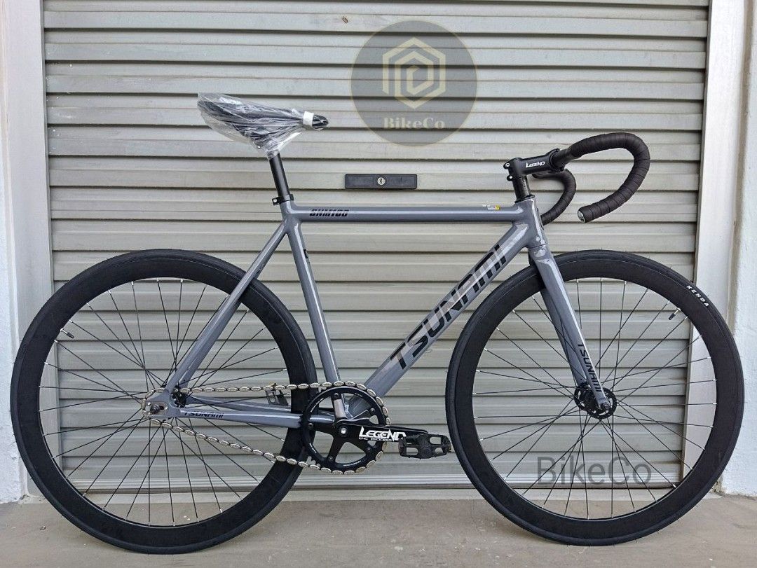TSUNAMI SNM 100 Cement Grey Fixie Bike Track Fixed Gear Bicycle