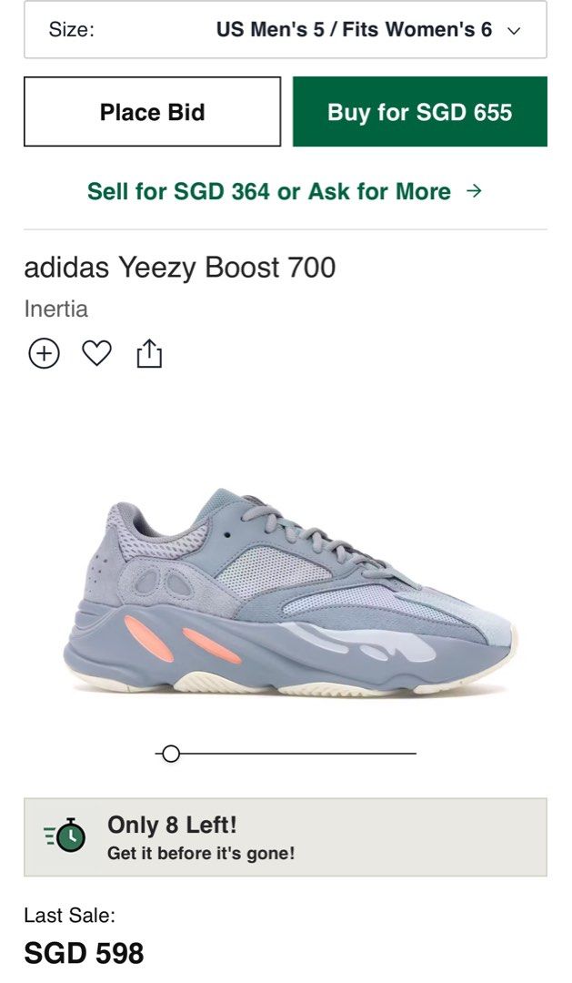 US6 Adidas Yeezy Boost 700 Women s Fashion Footwear Sneakers on